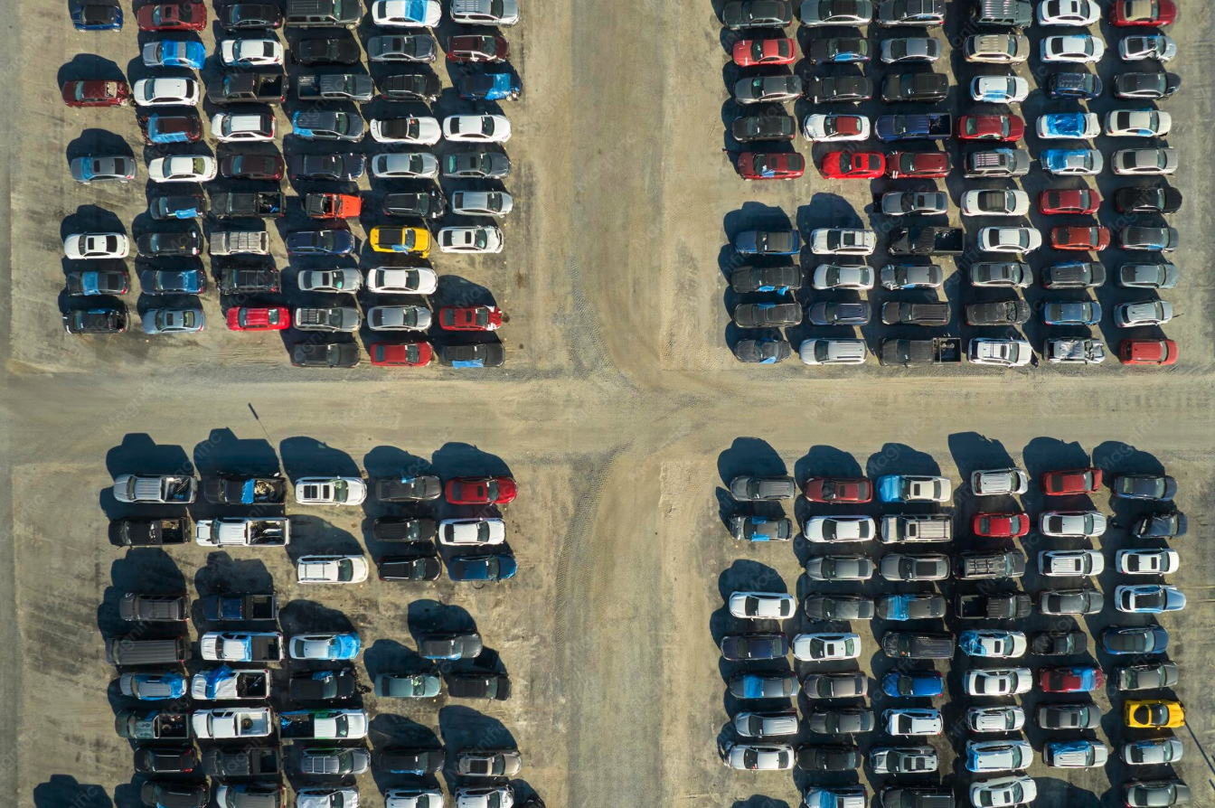 Aerial view of LMG secure vehicle storage yard