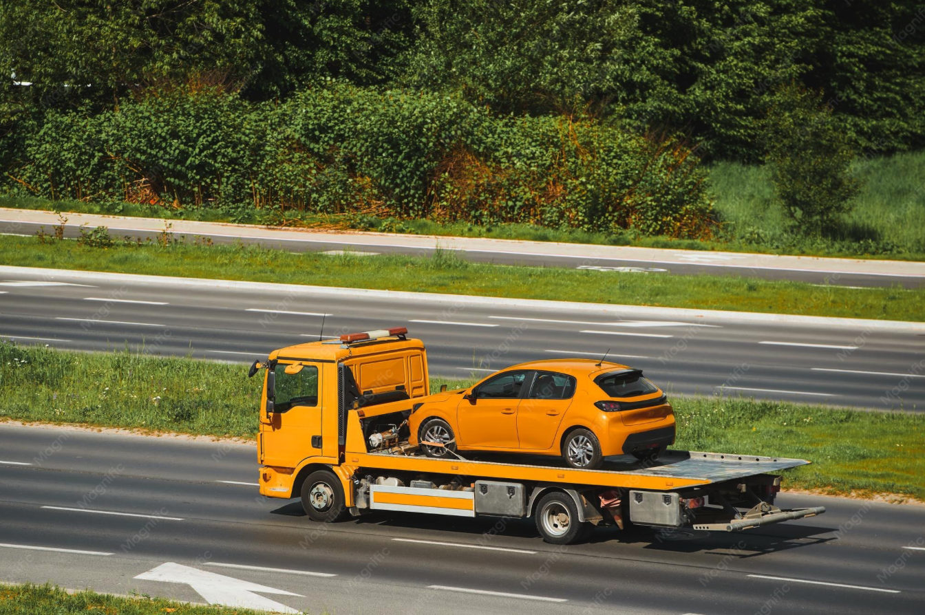 LMG recovery truck transporting a vehicle